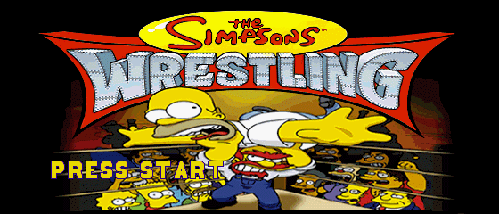 The Simpsons Wrestling Title Screen